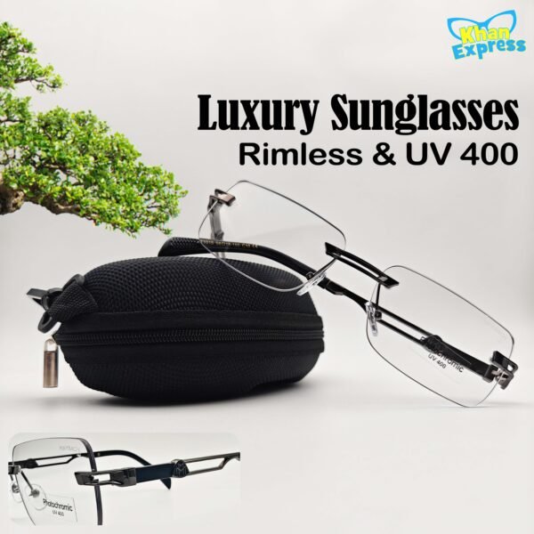 1 st Maybach Coffee Metal Frame Sunglasses UV400 Photo Sun Lens | Full Coffee Frame White Lens