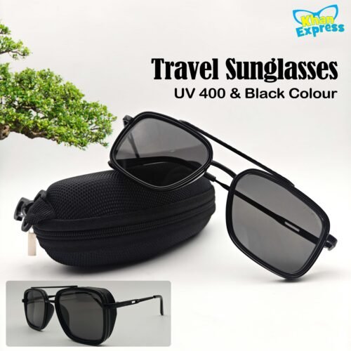 Cartier Premium Metal Sunglasses UV400 | Black Frame Black Lens Lightweight Travel Edition