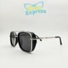 2 nd Cartier Premium Metal Sunglasses UV400 | Silver Frame Black Lens Lightweight Travel Edition
