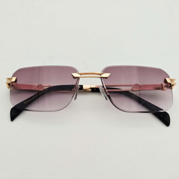 Maybach Rimless Sunglasses UV400 Photo Sun Lens | Golden Temple Brown Lens (YT1016)