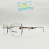 2 nd Maybach Rimless Sunglasses UV400 Photo Sun Lens | Silver Metal Frame White Lens Premium