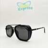 3 rd Cartier Premium Metal Sunglasses UV400 | Black Frame Black Lens Lightweight Travel Edition