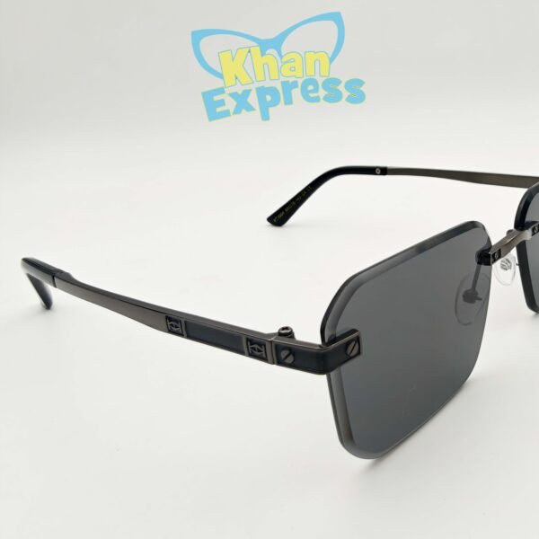 3 rd Cartier Rimless Sunglasses UV400 PC Cut Lens | Dark Coffee Temple Black Lens (YT1004)