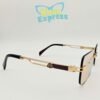 3 rd Maybach Rimless Luxury Sunglasses UV400 | Golden Metal Frame Brown Lens (YT1016)