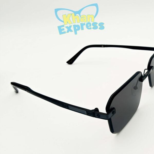 3 rd Cartier Rimless Sunglasses UV400 Curved PC Lens | Black Temple S-Texture Metal Frame (YT1004)