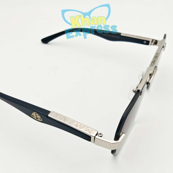 3 rd Maybach Wooden Temple Sunglasses UV400 | Brown Shade Lens Silver Metal Frame (YT1023)