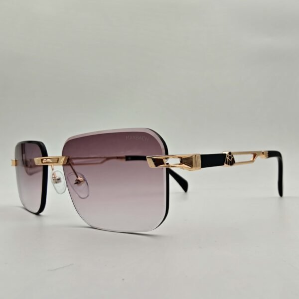 Maybach Rimless Sunglasses UV400 Photo Sun Lens | Golden Temple Brown Lens (YT1016)