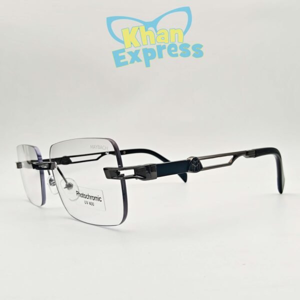 3 rd Maybach Coffee Metal Frame Sunglasses UV400 Photo Sun Lens | Full Coffee Frame White Lens
