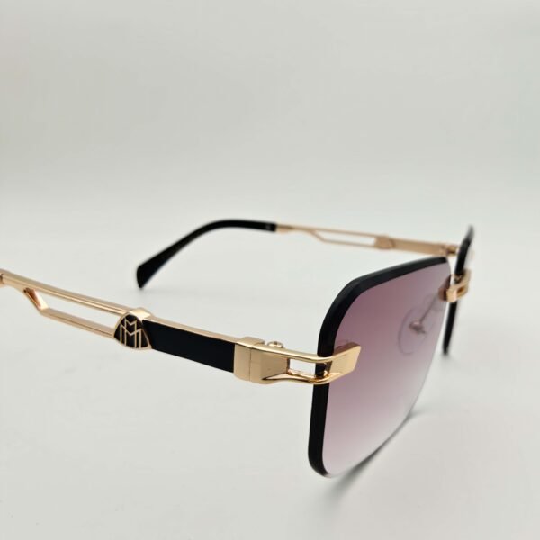 Maybach Rimless Sunglasses UV400 Photo Sun Lens | Golden Temple Brown Lens (YT1016)