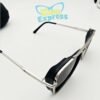4 th Cartier Premium Metal Sunglasses UV400 | Silver Frame Black Lens Lightweight Travel Edition