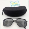 4 th Cartier Premium Metal Sunglasses UV400 | Black Frame Black Lens Lightweight Travel Edition