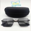 4 th Cartier Rimless Sunglasses UV400 PC Cut Lens | Dark Coffee Temple Black Lens (YT1004)
