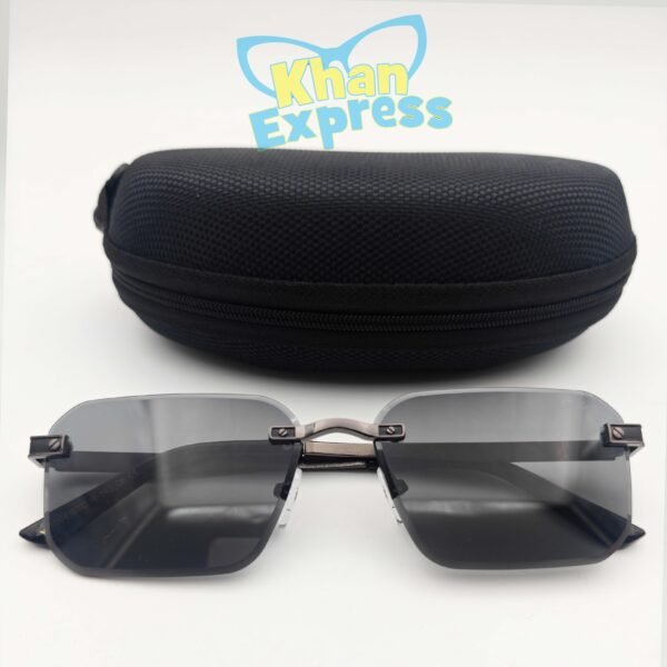 4 th Cartier Rimless Sunglasses UV400 PC Cut Lens | Dark Coffee Temple Black Lens (YT1004)